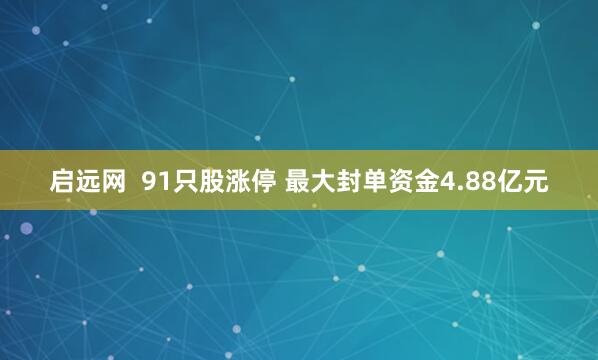 启远网  91只股涨停 最大封单资金4.88亿元